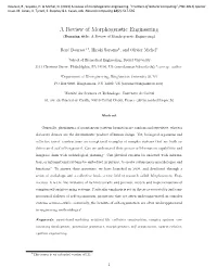 A Review of Morphogenetic Engineering (Running Title: a Review of Morphogenetic Engineering)
