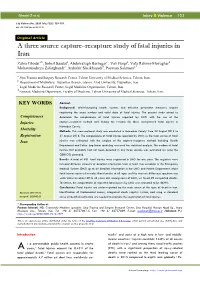 A Three Source Capture–Recapture Study of Fatal Injuries in Iran