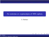 An Overview on Cryptanalysis of ARX Ciphers