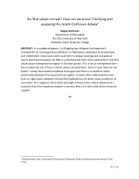 Do Filial Values Corrupt? How Can We Know? Clarifying and Assessing the Recent Confucian Debate†
