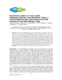 Exploitation Pattern of Mola Carplet, Amblypharyngodon Mola (Hamilton