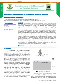 Influence of the Vadose Zone on Groundwater Pollution- a Review DOI:10