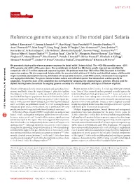 Reference Genome Sequence of the Model Plant Setaria