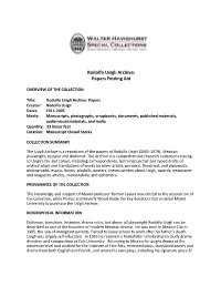 Rodolfo Usigli Archive: Papers Finding Aid