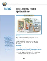 Section 2 How Do Earth's Orbital Variations Affect Global Climate?