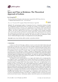 Space and Time As Relations: the Theoretical Approach of Leibniz