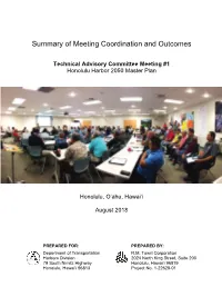 Summary of Meeting Coordination and Outcomes