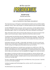 Donald Trump Division and Union EPISODE TRANSCRIPT