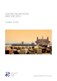 Export Promotion and the WTO: a Brief Guide Geneva: ITC, 2009
