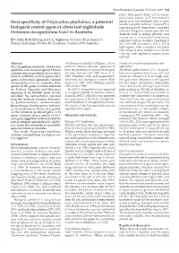 Host Specificity of Ditylenchus Phyllobius, a Potential Biological