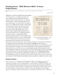 Keeping Score: “With Womens Work” at Issue Project Room