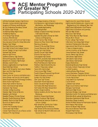List of Participating Schools 2020-21
