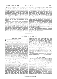 Obituary Notices Prof