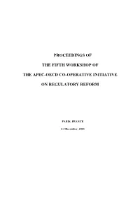 Proceedings of the Fifth Workshop of the Apec-Oecd