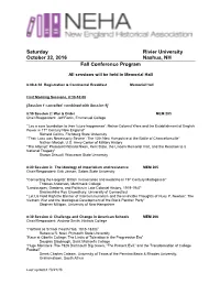 Saturday Rivier University October 22, 2016 Nashua, NH Fall Conference Program