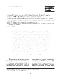 Seasonal, Sexual, and Age-Related Variations in the Live-Trapping Success of Woodland Dormice Graphiurus Murinus Zimkitha J