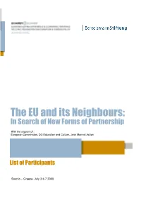 The EU and Its Neighbours: in Search of New Forms of Partnership
