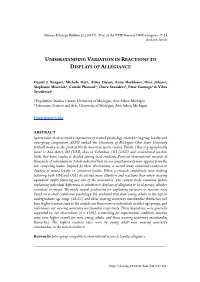 Understanding Variation in Reactions to Displays of Allegiance