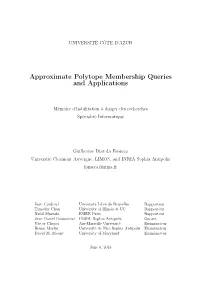Approximate Polytope Membership Queries and Applications