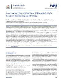 Concomitant Use of Nsaids Or Ssris with Noacs Requires Monitoring for Bleeding