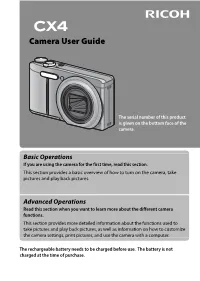 CX4 Camera User Guide