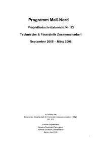 Programm Mali-Nord Projektfortschrittsbericht Nr. 23
