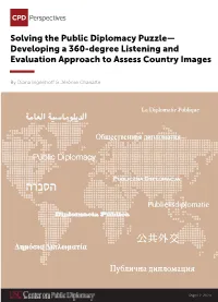 Solving the Public Diplomacy Puzzle— Developing a 360-Degree Listening and Evaluation Approach to Assess Country Images
