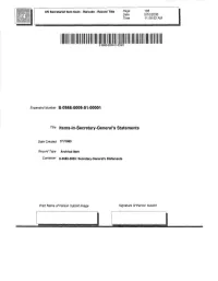 Title Items-In-Secretary-General's Statements