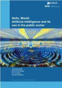 Hello, World: Artificial Intelligence and Its Use in the Public Sector