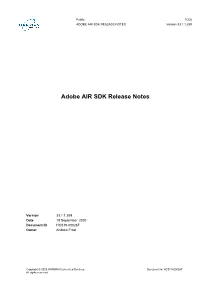 ADOBE AIR SDK RELEASE NOTES Version 33.1.1.259