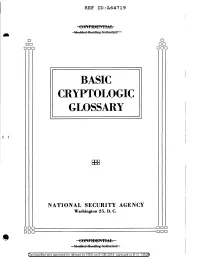 Basic Cryptologic Glossary