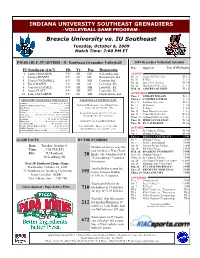 Brescia University Vs. IU Southeast