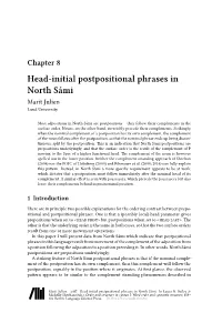 Chapter 8 Head-Initial Postpositional Phrases in North Sámi Marit Julien Lund University