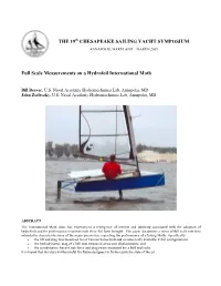 Full Scale Measurements on a Hydrofoil International Moth the 19