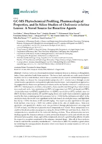 GC-MS Phytochemical Profiling, Pharmacological Properties