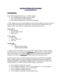 Invisible Children (IC) Fact Sheet the Numbers