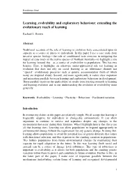 Learning, Evolvability and Exploratory Behaviour: Extending the Evolutionary Reach of Learning