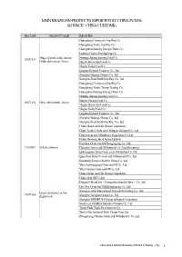 Main Brazilian Products Imported by China in 2006 (Source: China Customs)