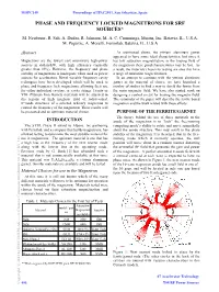 Phase and Frequency Locked Magnetrons for Srf Sources* M