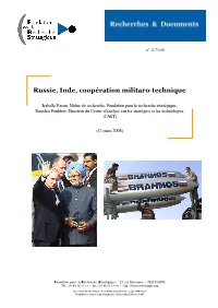 Russie, Inde, Coopération Militaro-Technique