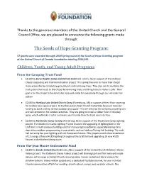 The Seeds of Hope Granting Program