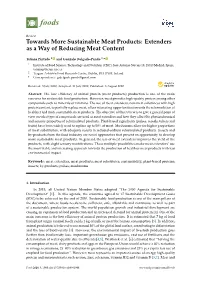 Towards More Sustainable Meat Products: Extenders As a Way of Reducing Meat Content