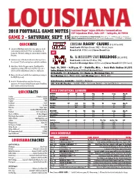 2018 Football Game Notes Game 2
