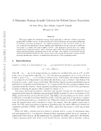 A Minimum Message Length Criterion for Robust Linear Regression