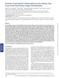 Article Extensive Trans-Specific Polymorphism at the Mating Type