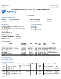 Description of Services Ordered and Certification Form 471 FCC Form