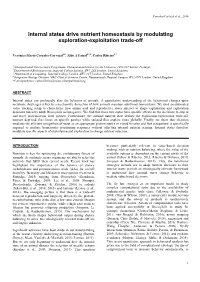 Internal States Drive Nutrient Homeostasis by Modulating Exploration-Exploitation Trade-Off