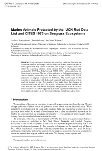 Marine Animals Protected by the IUCN Red Data List and CITES 1973 on Seagrass Ecosystems