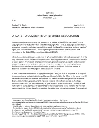 Update to Comments of Internet Association
