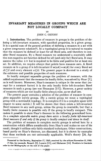 Invariant Measures in Groups Which Are Not Locally Compact